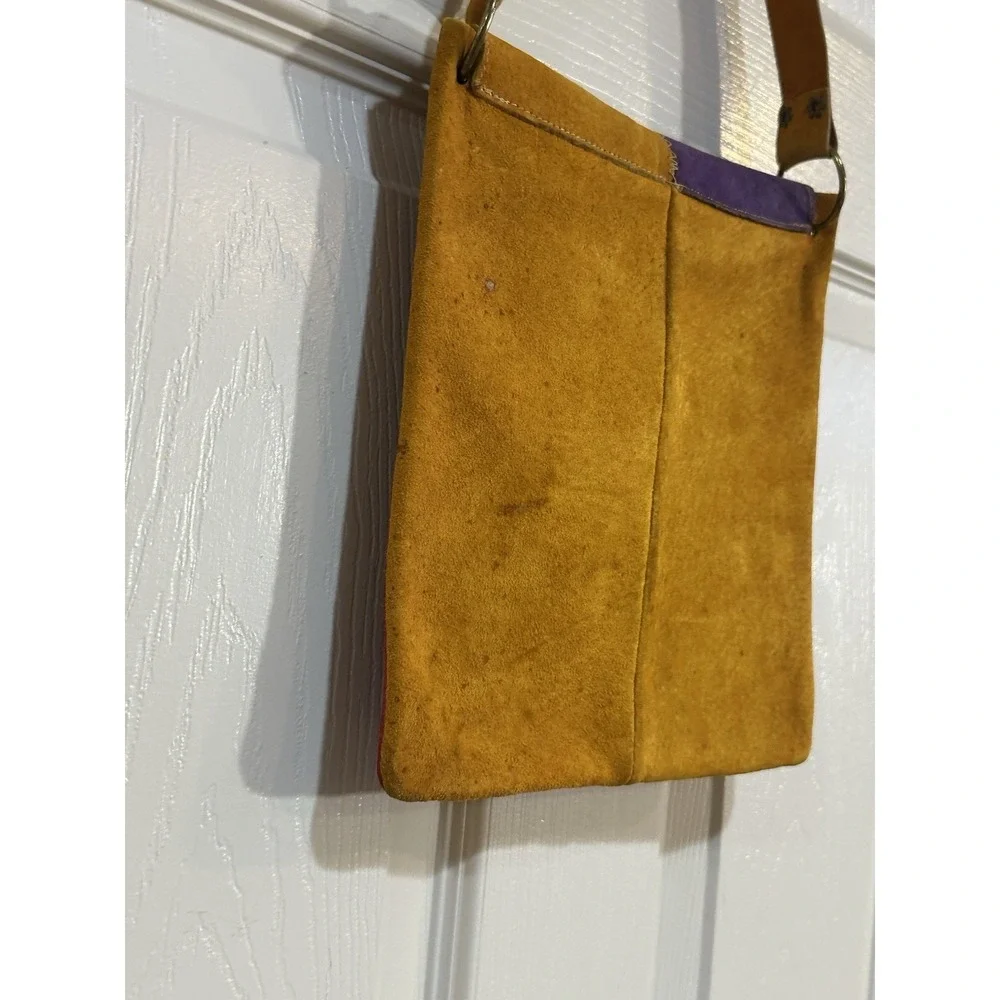 Vintage Multi Color Suede Shoulder Bag‎